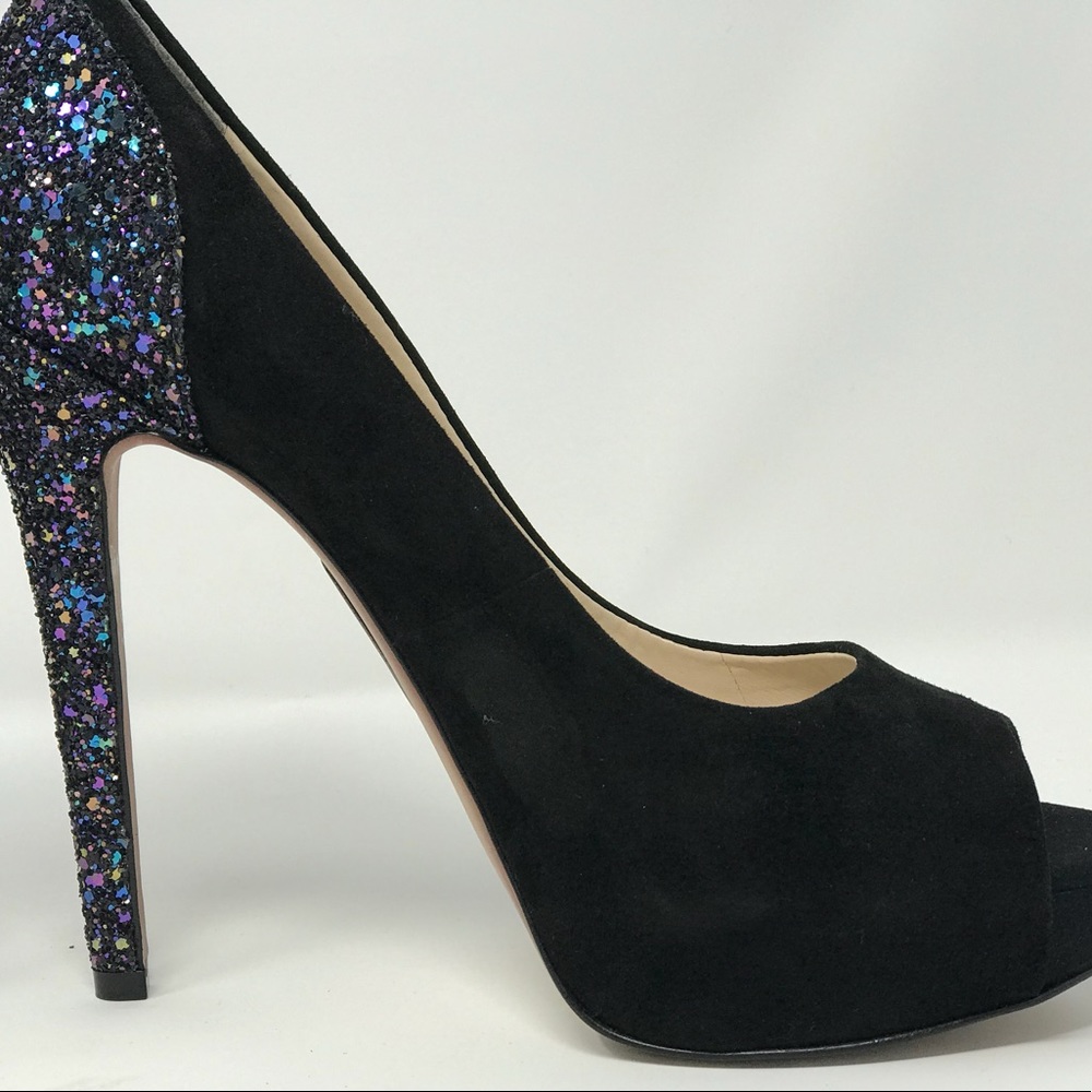 💐BOUTIQUE 9💐 Suede Purple Glitter Pumps - Picture 12 of 13